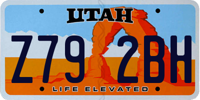 UT license plate Z792BH
