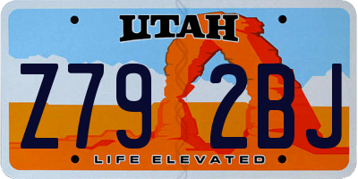 UT license plate Z792BJ