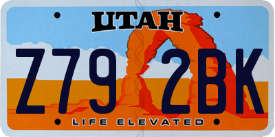 UT license plate Z792BK