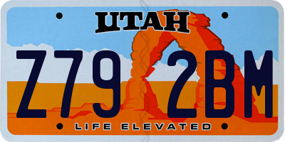 UT license plate Z792BM