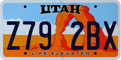 UT license plate Z792BX