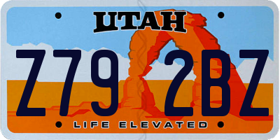 UT license plate Z792BZ