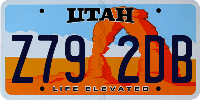 UT license plate Z792DB