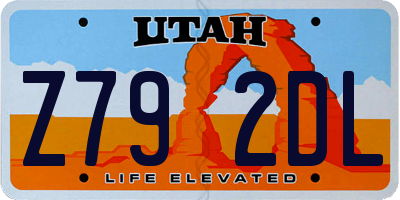 UT license plate Z792DL
