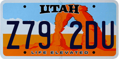 UT license plate Z792DU