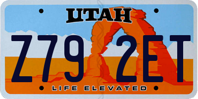 UT license plate Z792ET