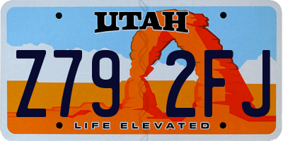 UT license plate Z792FJ