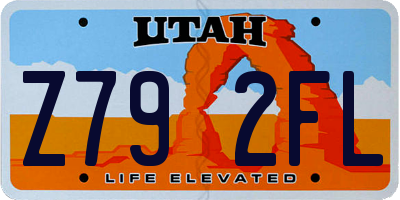 UT license plate Z792FL