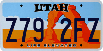 UT license plate Z792FZ
