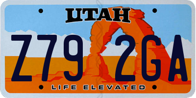 UT license plate Z792GA