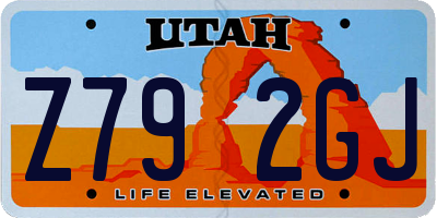 UT license plate Z792GJ