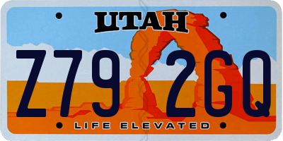 UT license plate Z792GQ