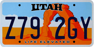 UT license plate Z792GY