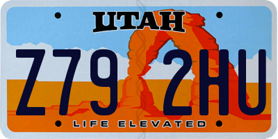 UT license plate Z792HU
