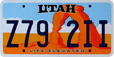 UT license plate Z792II