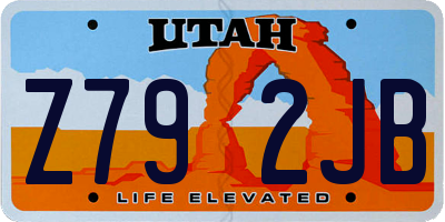 UT license plate Z792JB