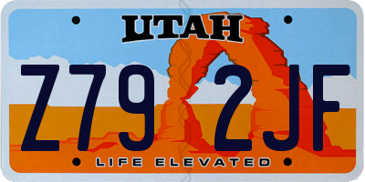 UT license plate Z792JF