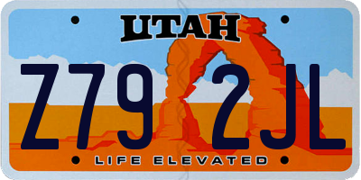 UT license plate Z792JL