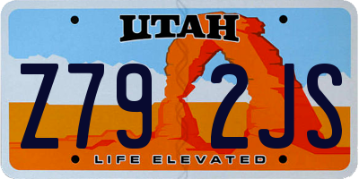 UT license plate Z792JS
