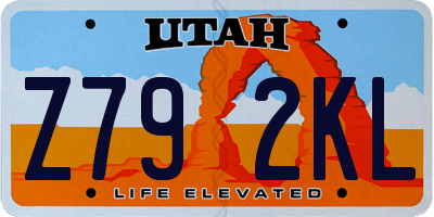 UT license plate Z792KL
