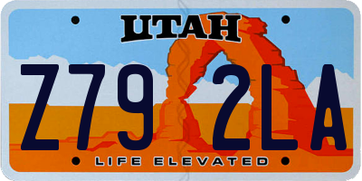 UT license plate Z792LA