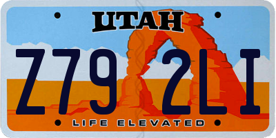 UT license plate Z792LI