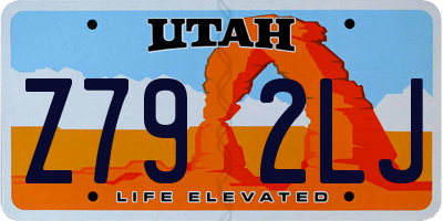 UT license plate Z792LJ