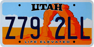 UT license plate Z792LL