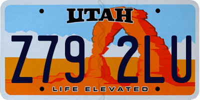 UT license plate Z792LU