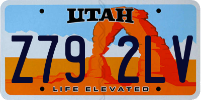 UT license plate Z792LV