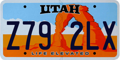 UT license plate Z792LX