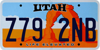 UT license plate Z792NB
