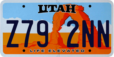 UT license plate Z792NN