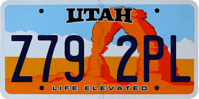 UT license plate Z792PL
