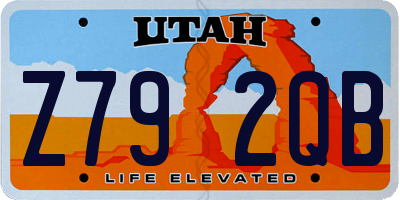 UT license plate Z792QB