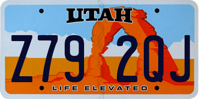 UT license plate Z792QJ