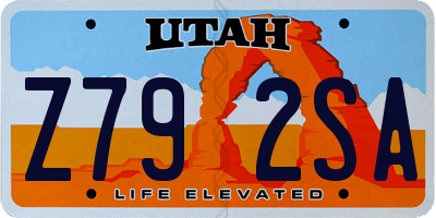 UT license plate Z792SA