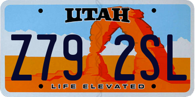 UT license plate Z792SL