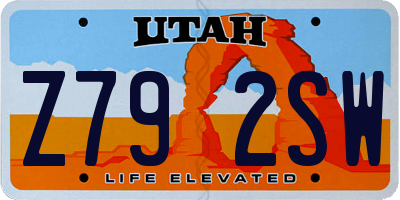 UT license plate Z792SW