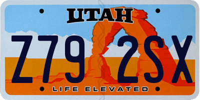 UT license plate Z792SX