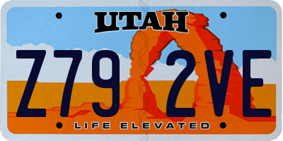 UT license plate Z792VE