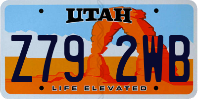 UT license plate Z792WB