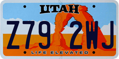 UT license plate Z792WJ