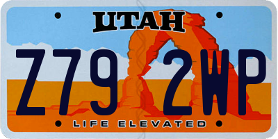 UT license plate Z792WP