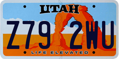 UT license plate Z792WU