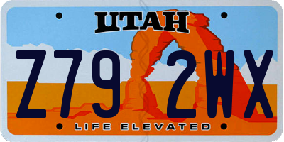 UT license plate Z792WX