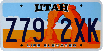 UT license plate Z792XK