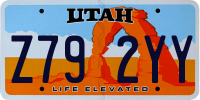 UT license plate Z792YY