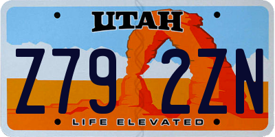UT license plate Z792ZN