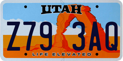 UT license plate Z793AQ